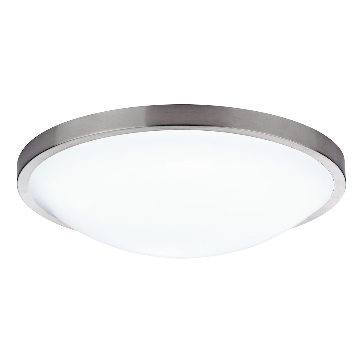 Dover Bathroom Flush Satin Chrome White Acrylic IP44 <br> Satin Chrome