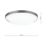 Dover Bathroom Flush Satin Chrome White Acrylic IP44 <br> Satin Chrome