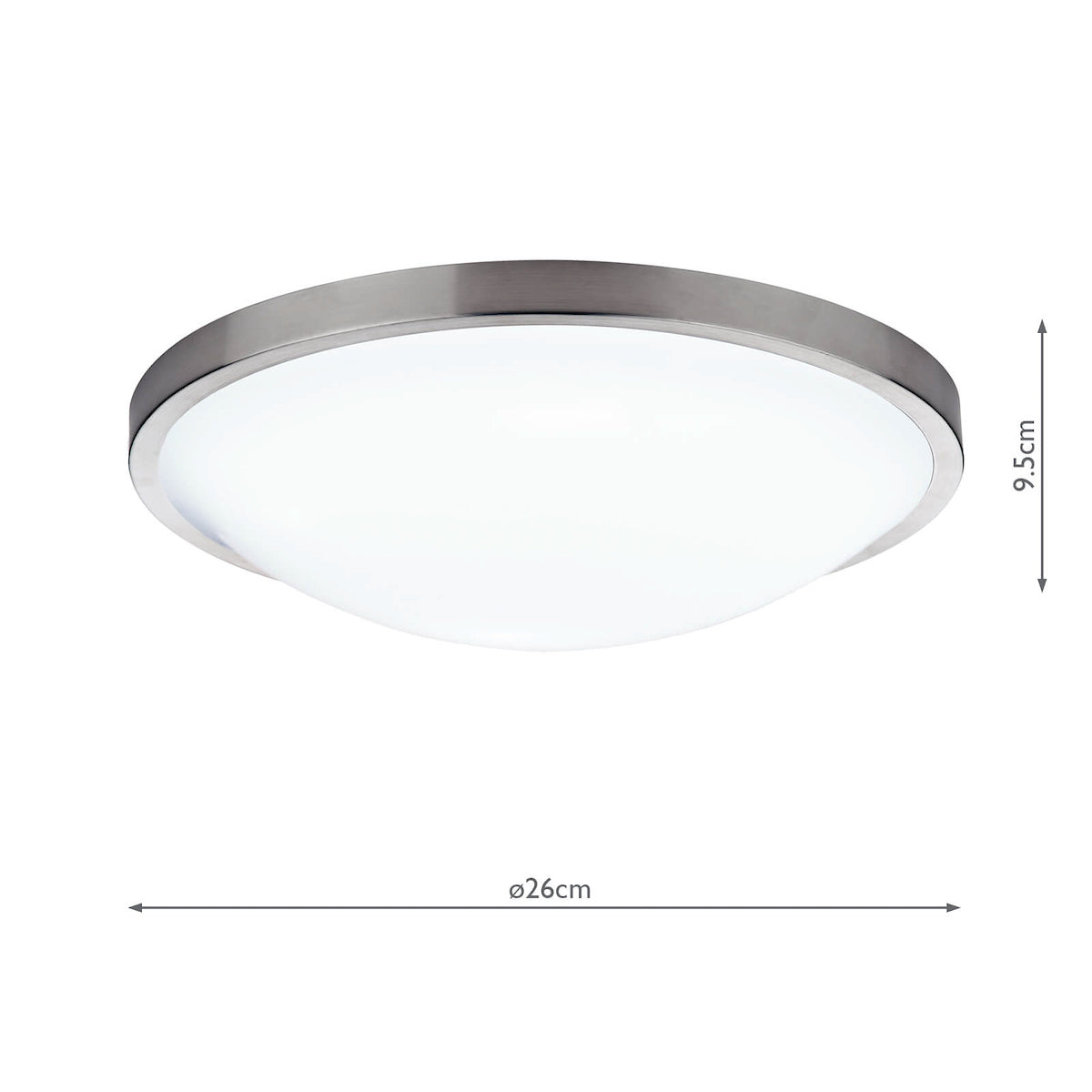 Dover Bathroom Flush Satin Chrome White Acrylic IP44 <br> Satin Chrome