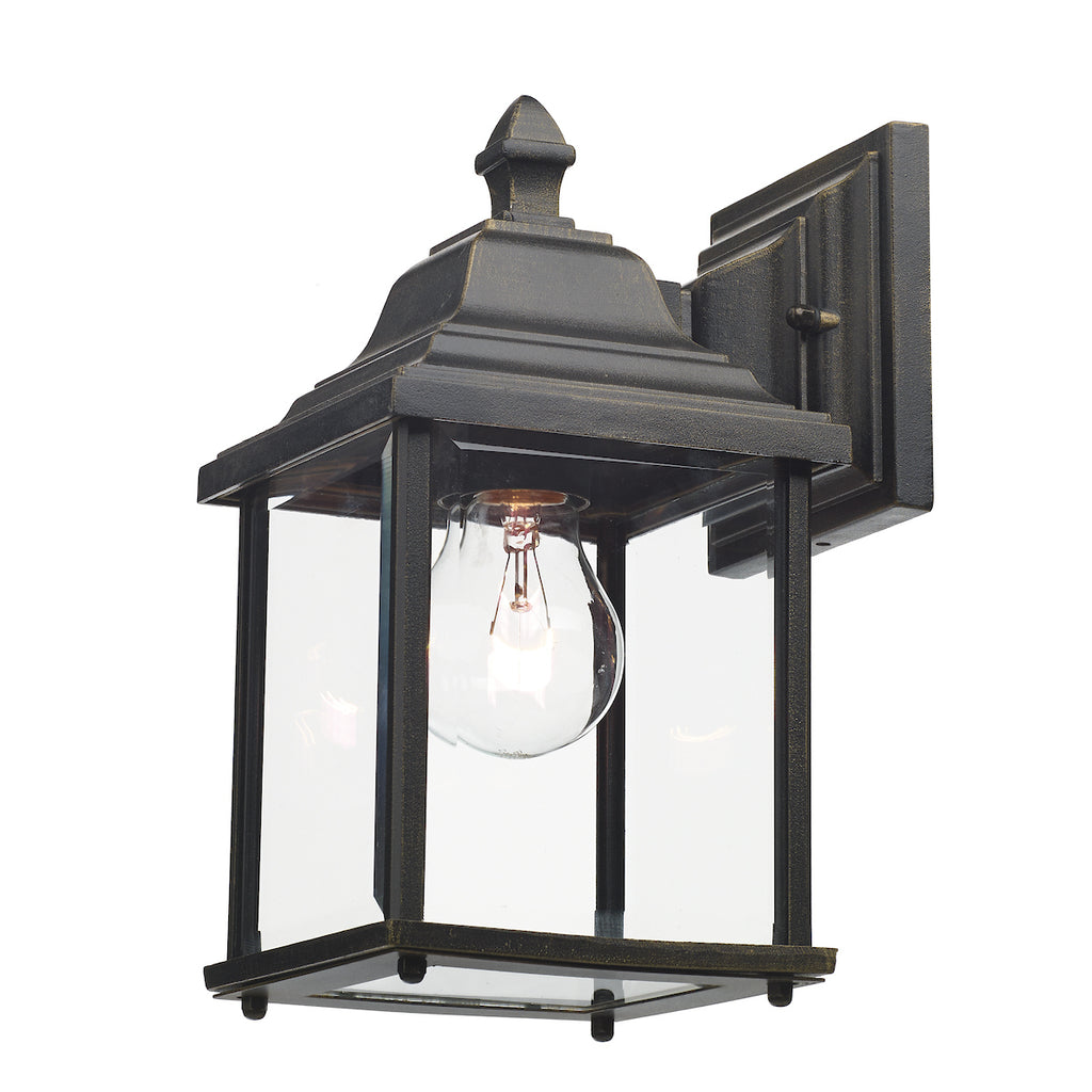 Doyle Outdoor Wall Light Black/Gold Glass IP44<br>Matt Black Gold