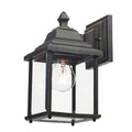Doyle Outdoor Wall Light Black/Gold Glass IP44<br>Matt Black Gold
