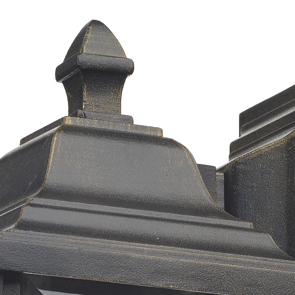 Doyle Outdoor Wall Light Black/Gold Glass IP44<br>Matt Black Gold
