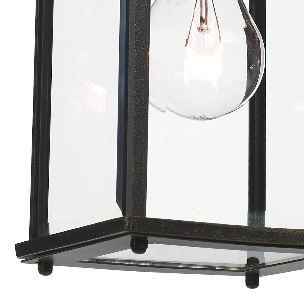 Doyle Outdoor Wall Light Black/Gold Glass IP44<br>Matt Black Gold