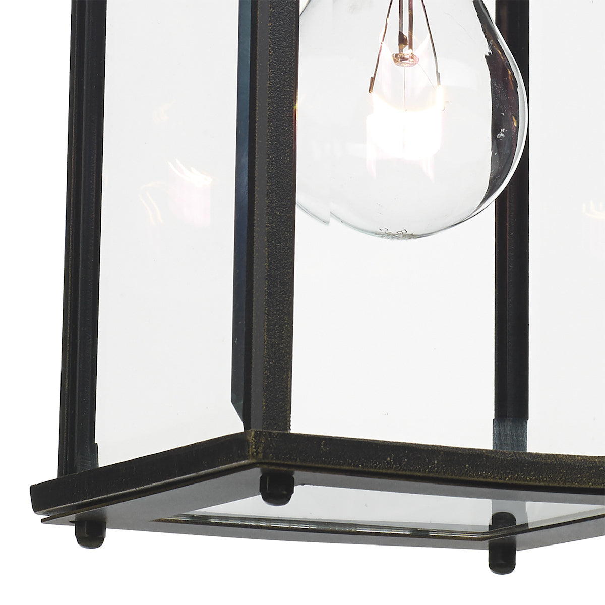 Doyle Outdoor Wall Light Black/Gold Glass IP44<br>Matt Black Gold