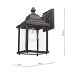 Doyle Outdoor Wall Light Black/Gold Glass IP44<br>Matt Black Gold