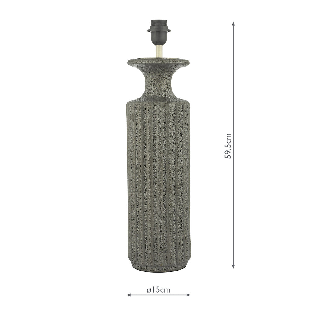 Dugan Table Lamp Black Volcanic Glaze Base Only<br>Black Volcanic Glaze
