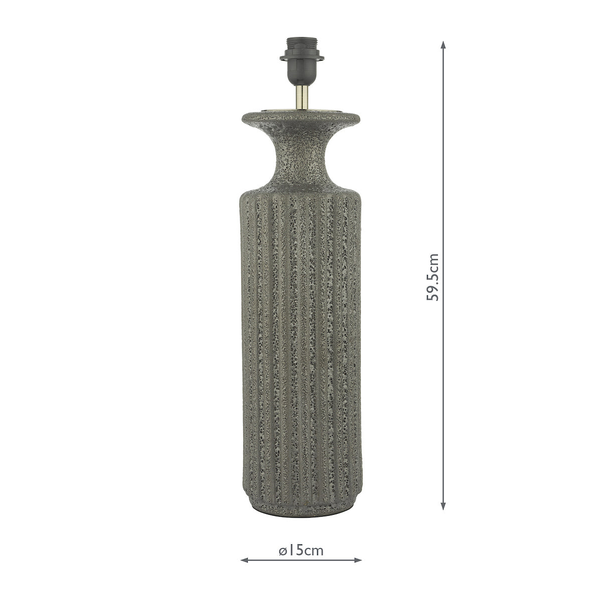 Dugan Table Lamp Black Volcanic Glaze Base Only<br>Black Volcanic Glaze
