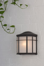 Dulbecco Outdoor Wall Light Black Opal Acrylic IP44<br>Matt Black