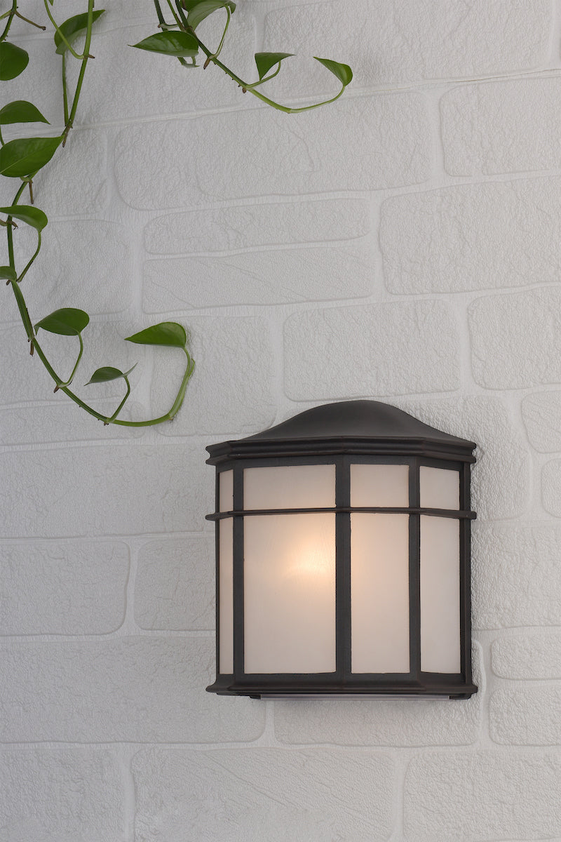 Dulbecco Outdoor Wall Light Black Opal Acrylic IP44<br>Matt Black