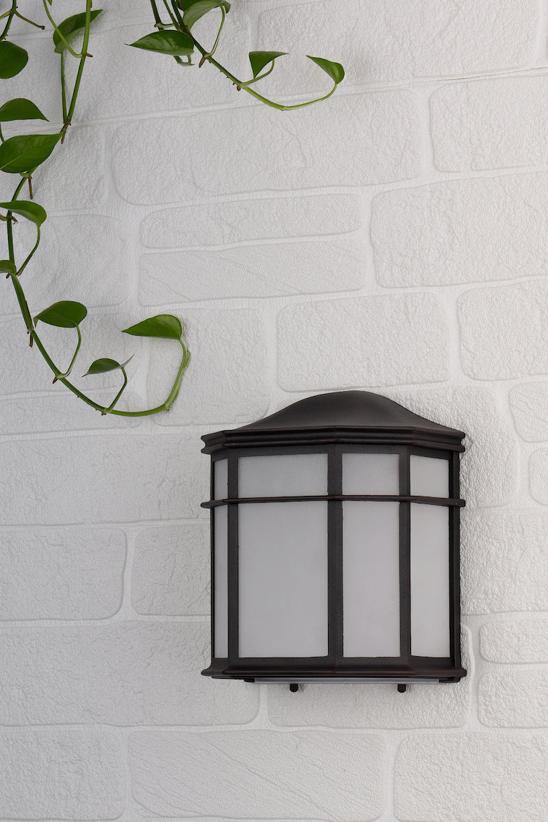 Dulbecco Outdoor Wall Light Black Opal Acrylic IP44<br>Matt Black