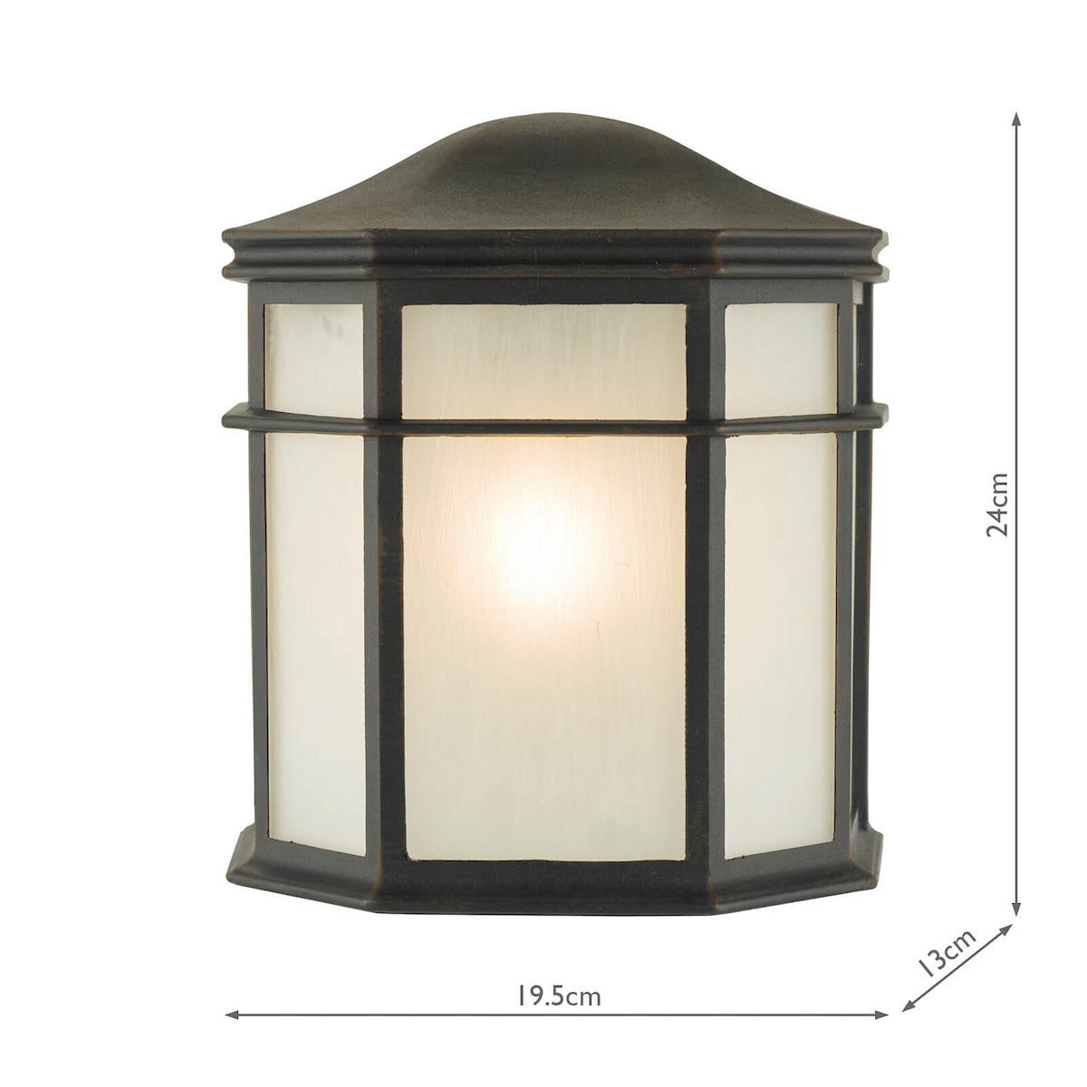 Dulbecco Outdoor Wall Light Black Opal Acrylic IP44<br>Matt Black