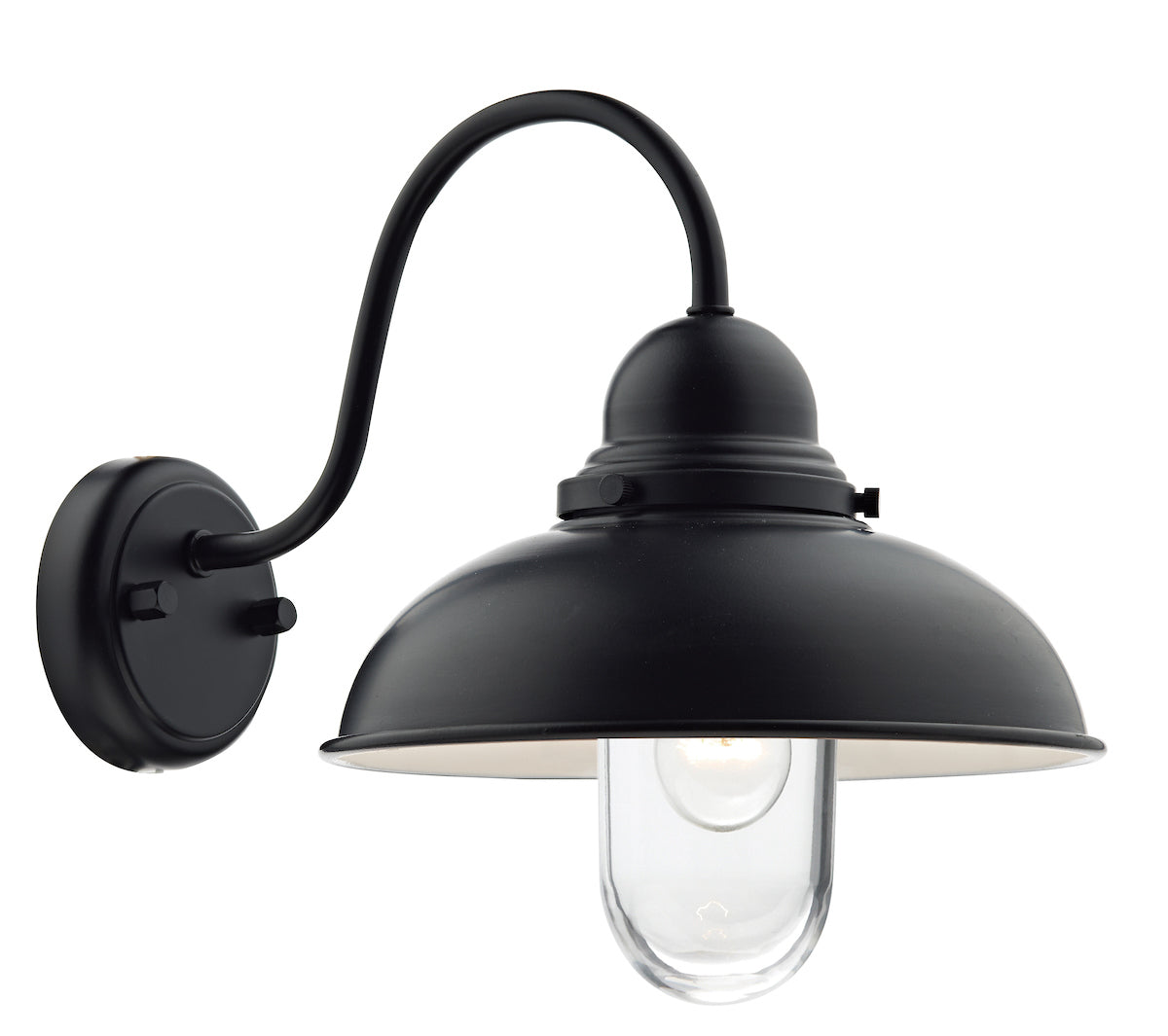 Dynamo Outdoor Wall Light Matt Black Glass IP44<br>Matt Black