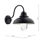 Dynamo Outdoor Wall Light Matt Black Glass IP44<br>Matt Black