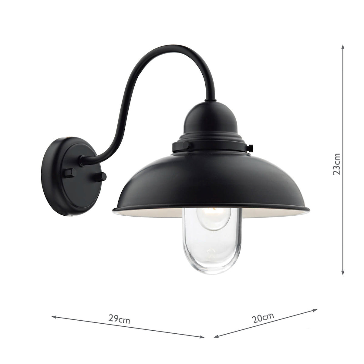 Dynamo Outdoor Wall Light Matt Black Glass IP44<br>Matt Black