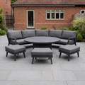 Nova Curved Sofa Set with Oval Rising Table - Grey