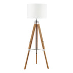 Easel Tripod Floor Lamp Light Wood Polished Chrome Base Only<br>Light Wood