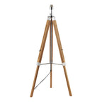 Easel Tripod Floor Lamp Light Wood Polished Chrome Base Only<br>Light Wood