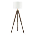 Easel Tripod Floor Lamp Dark Wood Antique Brass Base Only<br>Dark Wood