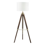 Easel Tripod Floor Lamp Dark Wood Antique Brass Base Only<br>Dark Wood