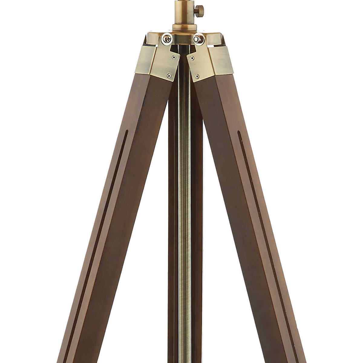 Easel Tripod Floor Lamp Dark Wood Antique Brass Base Only<br>Dark Wood