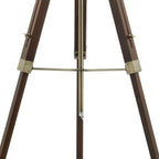 Easel Tripod Floor Lamp Dark Wood Antique Brass Base Only<br>Dark Wood