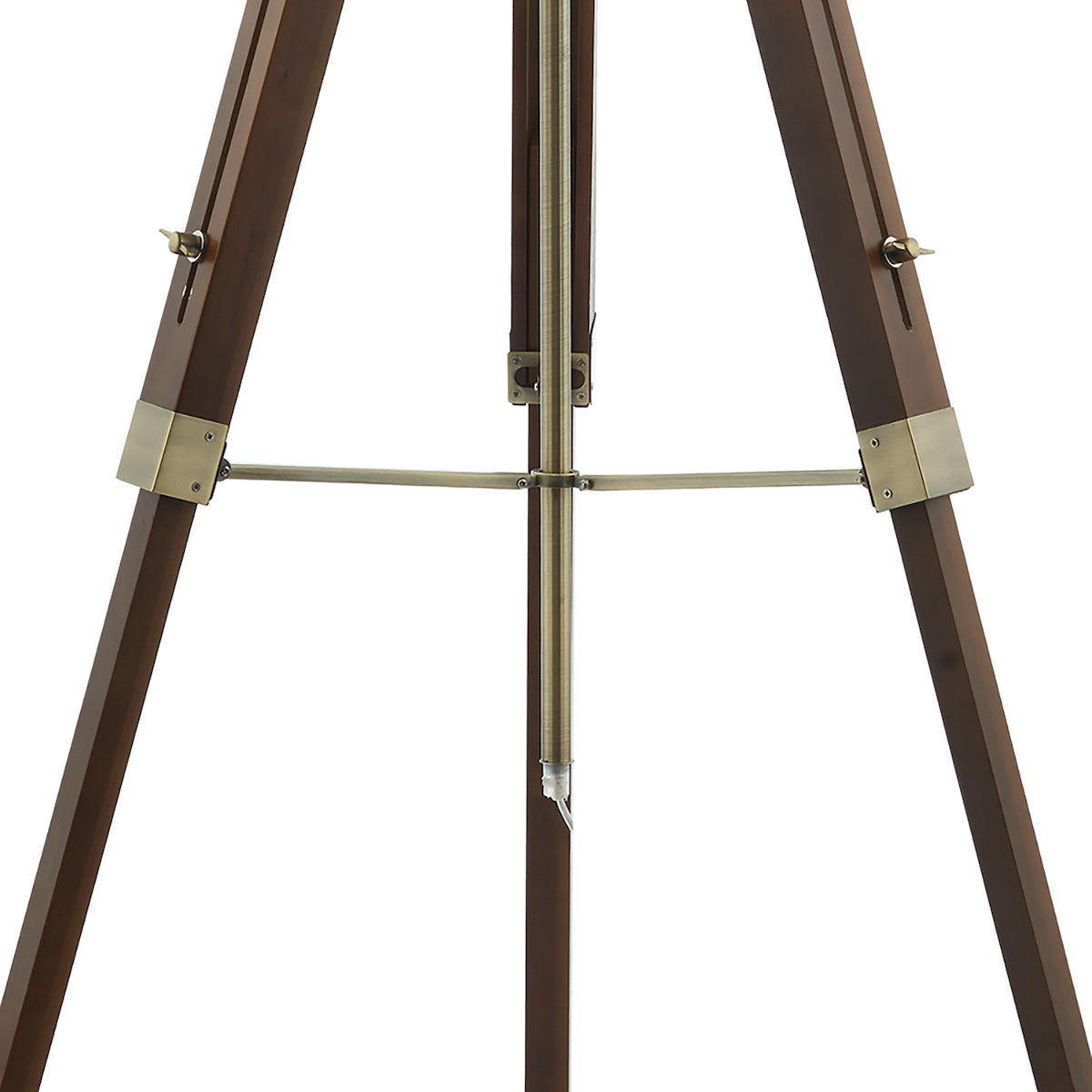 Easel Tripod Floor Lamp Dark Wood Antique Brass Base Only<br>Dark Wood