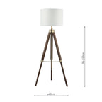 Easel Tripod Floor Lamp Dark Wood Antique Brass Base Only<br>Dark Wood
