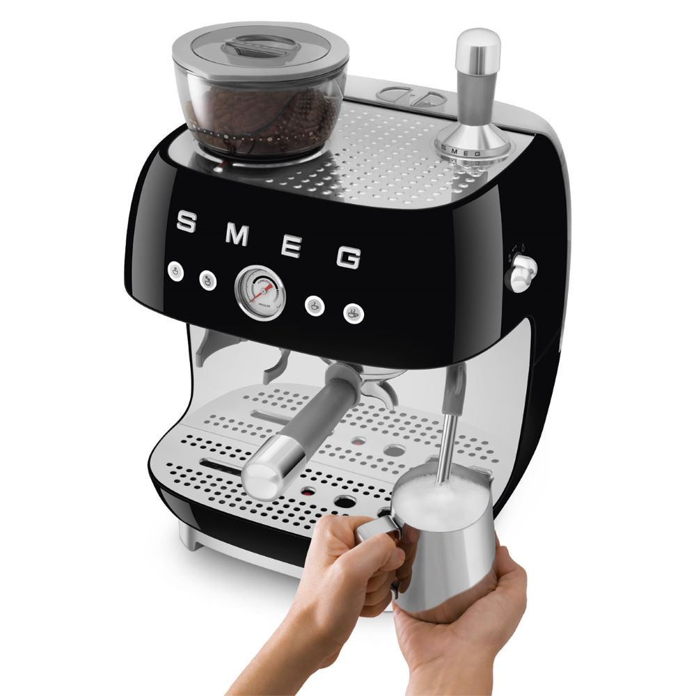 Smeg 50's Style Retro EGF03BLUK Espresso Coffee Machine - Black