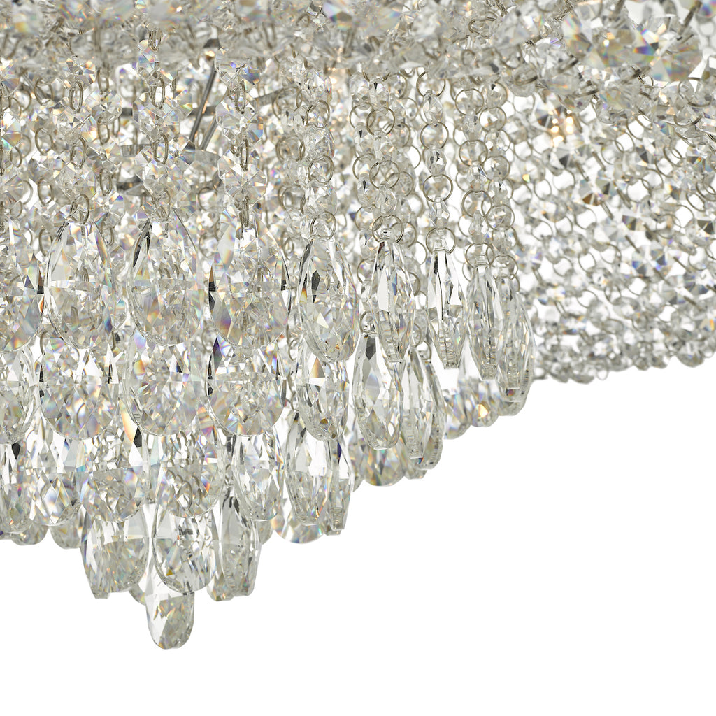 Eitan 12 Light Beaded Flush Clear and Polished Chrome<br>Crystal