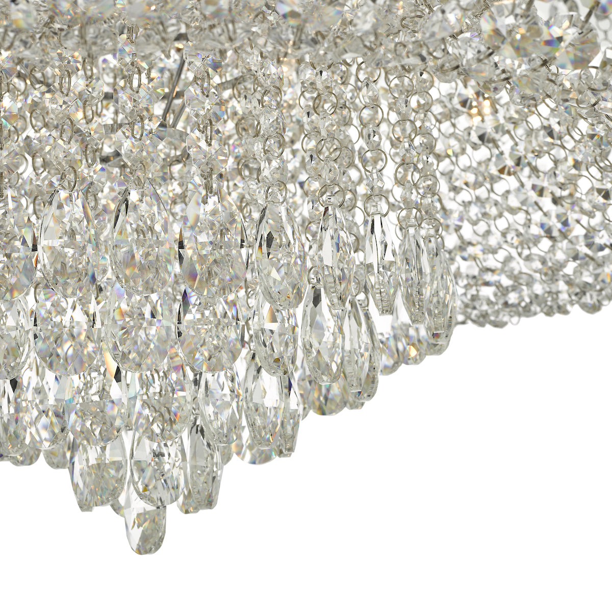 Eitan 12 Light Beaded Flush Clear and Polished Chrome<br>Crystal