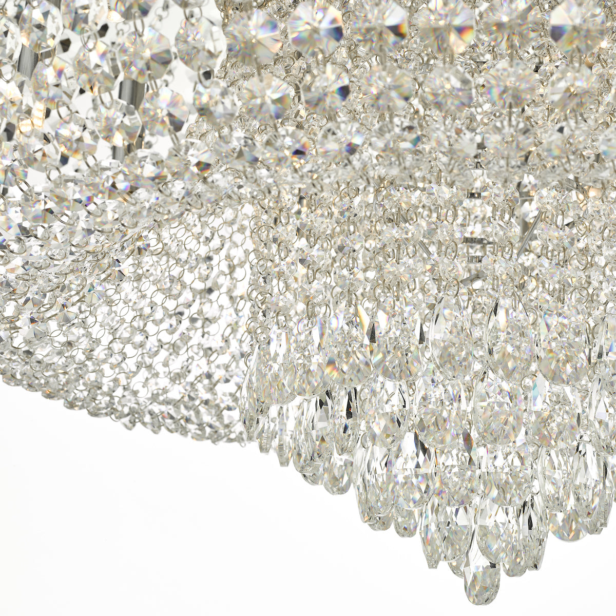 Eitan 12 Light Beaded Flush Clear and Polished Chrome<br>Crystal
