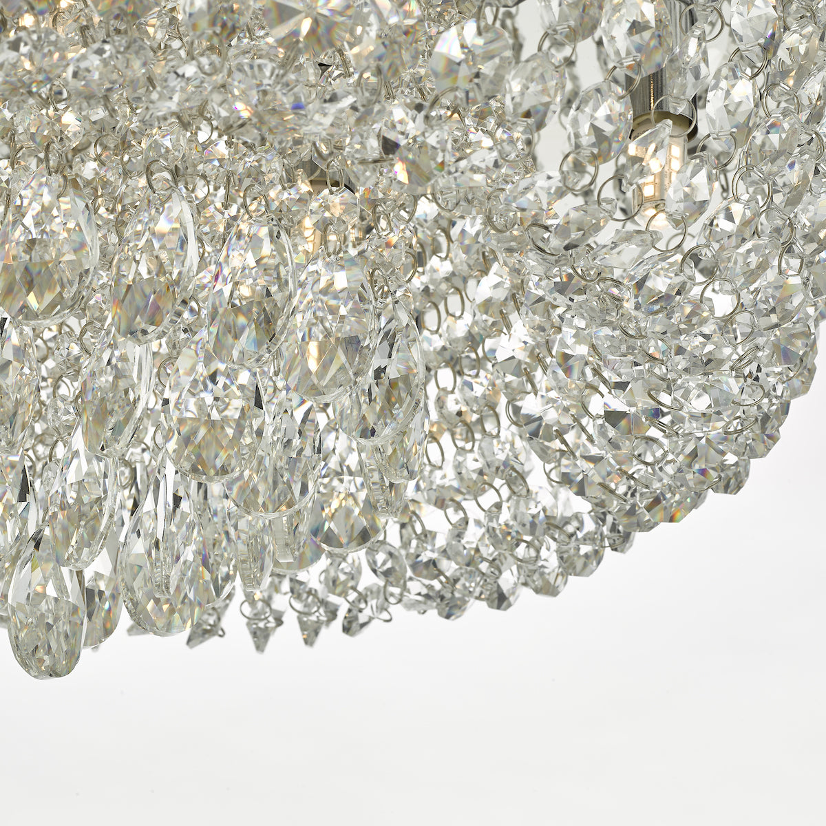 Eitan 9 Light Beaded Flush Clear and Polished Chrome<br>Crystal