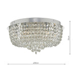 Eitan 9 Light Beaded Flush Clear and Polished Chrome<br>Crystal