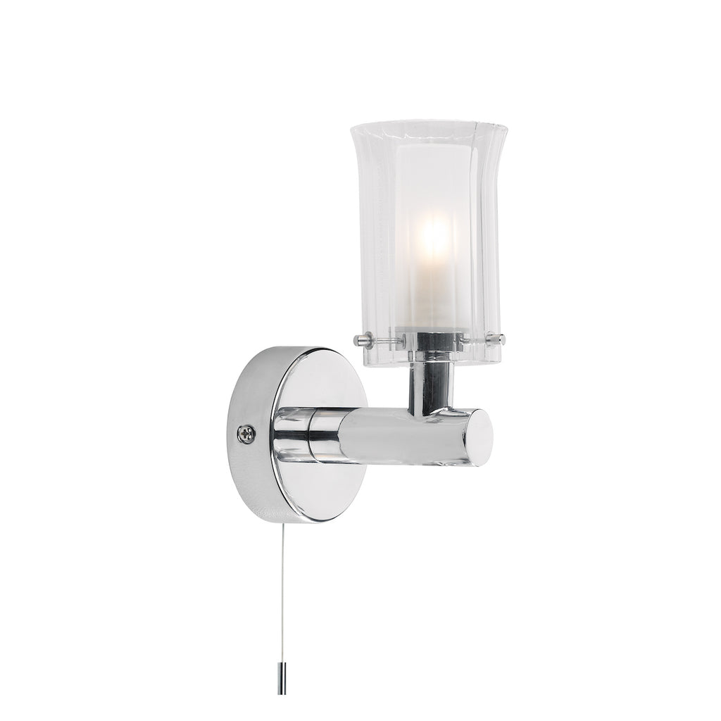 Elba Bathroom Wall Light Polished Chrome Glass IP44<br>Polished Chrome