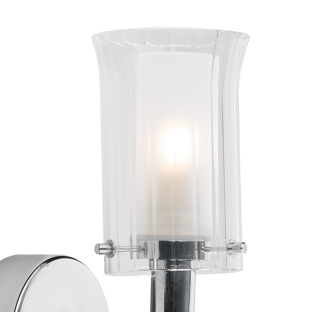 Elba Bathroom Wall Light Polished Chrome Glass IP44<br>Polished Chrome