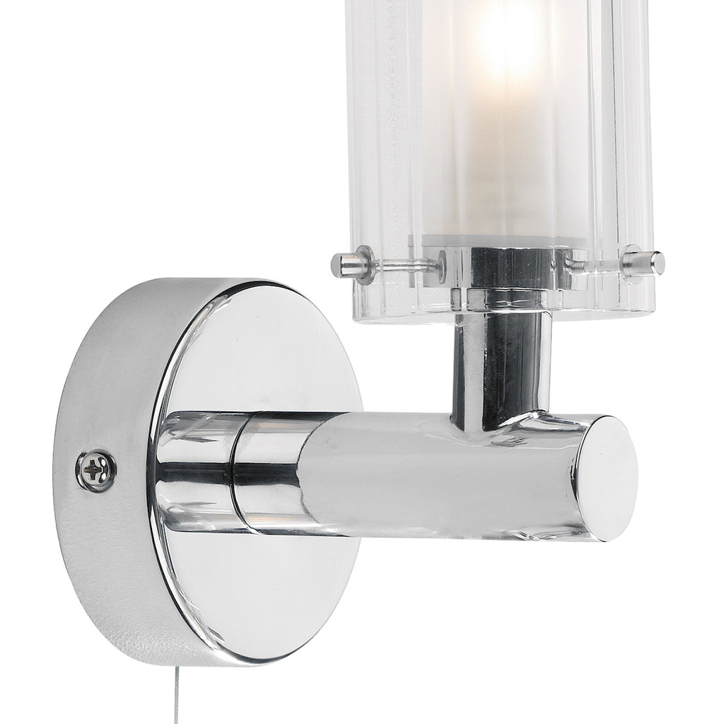 Elba Bathroom Wall Light Polished Chrome Glass IP44<br>Polished Chrome