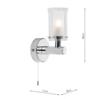 Elba Bathroom Wall Light Polished Chrome Glass IP44<br>Polished Chrome