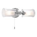 Elba Bathroom 2 Light Wall Light Polished Chrome Glass IP44Polished Chrome