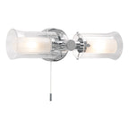Elba Bathroom 2 Light Wall Light Polished Chrome Glass IP44Polished Chrome