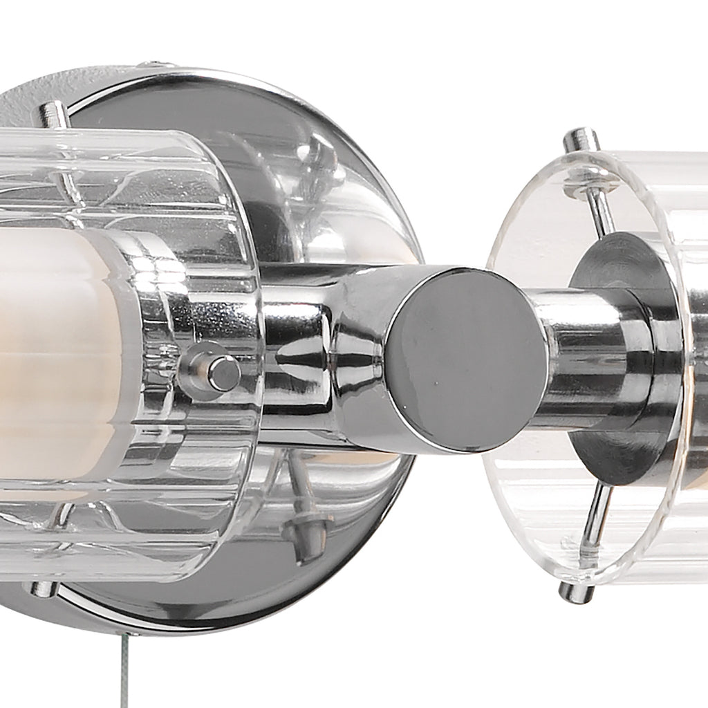 Elba Bathroom 2 Light Wall Light Polished Chrome Glass IP44Polished Chrome