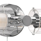 Elba Bathroom 2 Light Wall Light Polished Chrome Glass IP44Polished Chrome