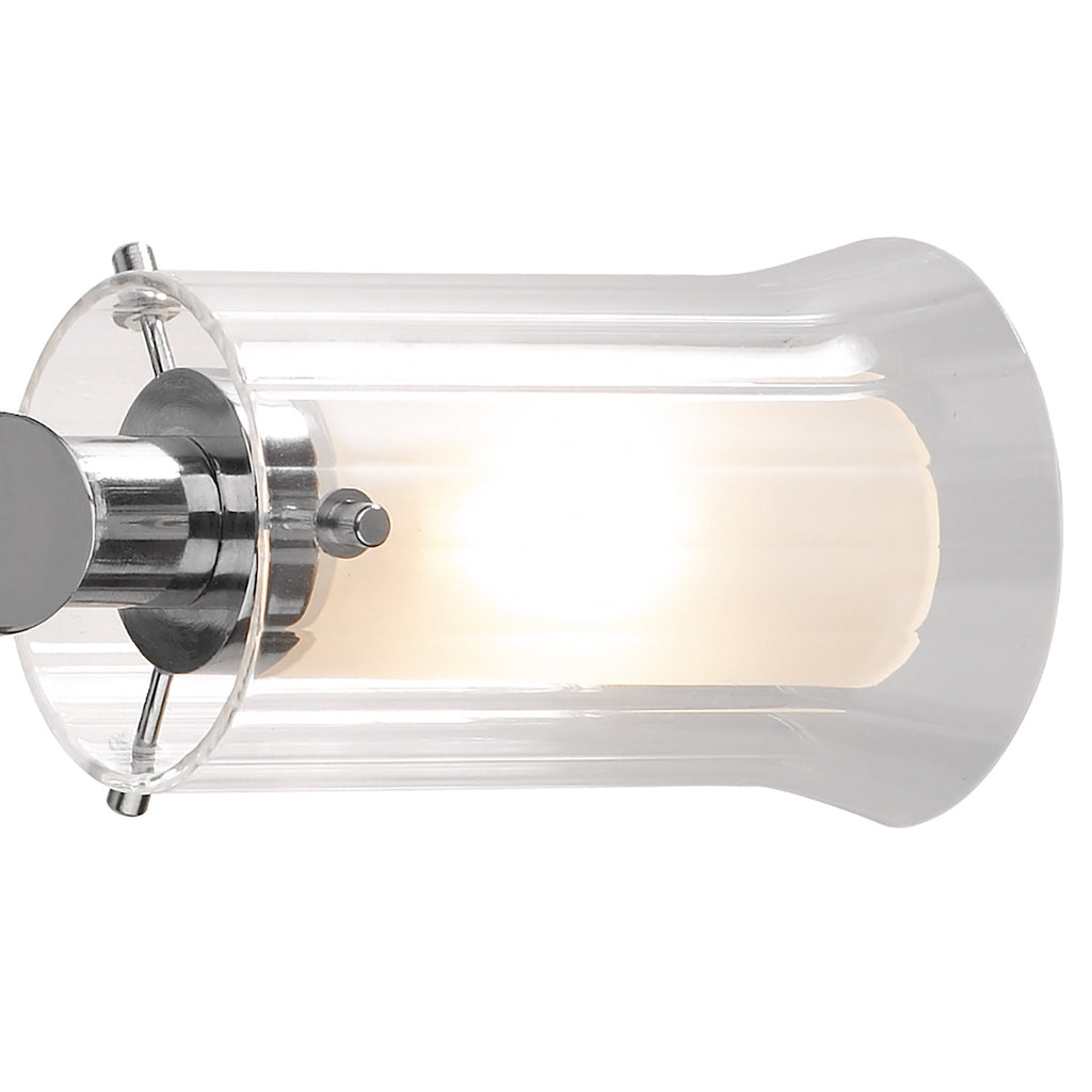 Elba Bathroom 2 Light Wall Light Polished Chrome Glass IP44Polished Chrome