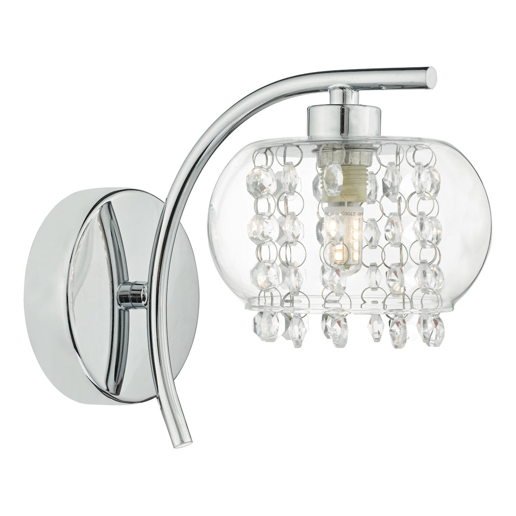 Elma Wall Light Polished Chrome & Glass<br>Polished Chrome