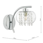 Elma Wall Light Polished Chrome & Glass<br>Polished Chrome