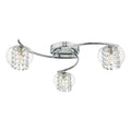 Elma 3 Light Semi Flush Polished Chrome Glass<br>Polished Chrome