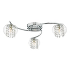 Elma 3 Light Semi Flush Polished Chrome Glass<br>Polished Chrome