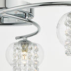 Elma 3 Light Semi Flush Polished Chrome Glass<br>Polished Chrome