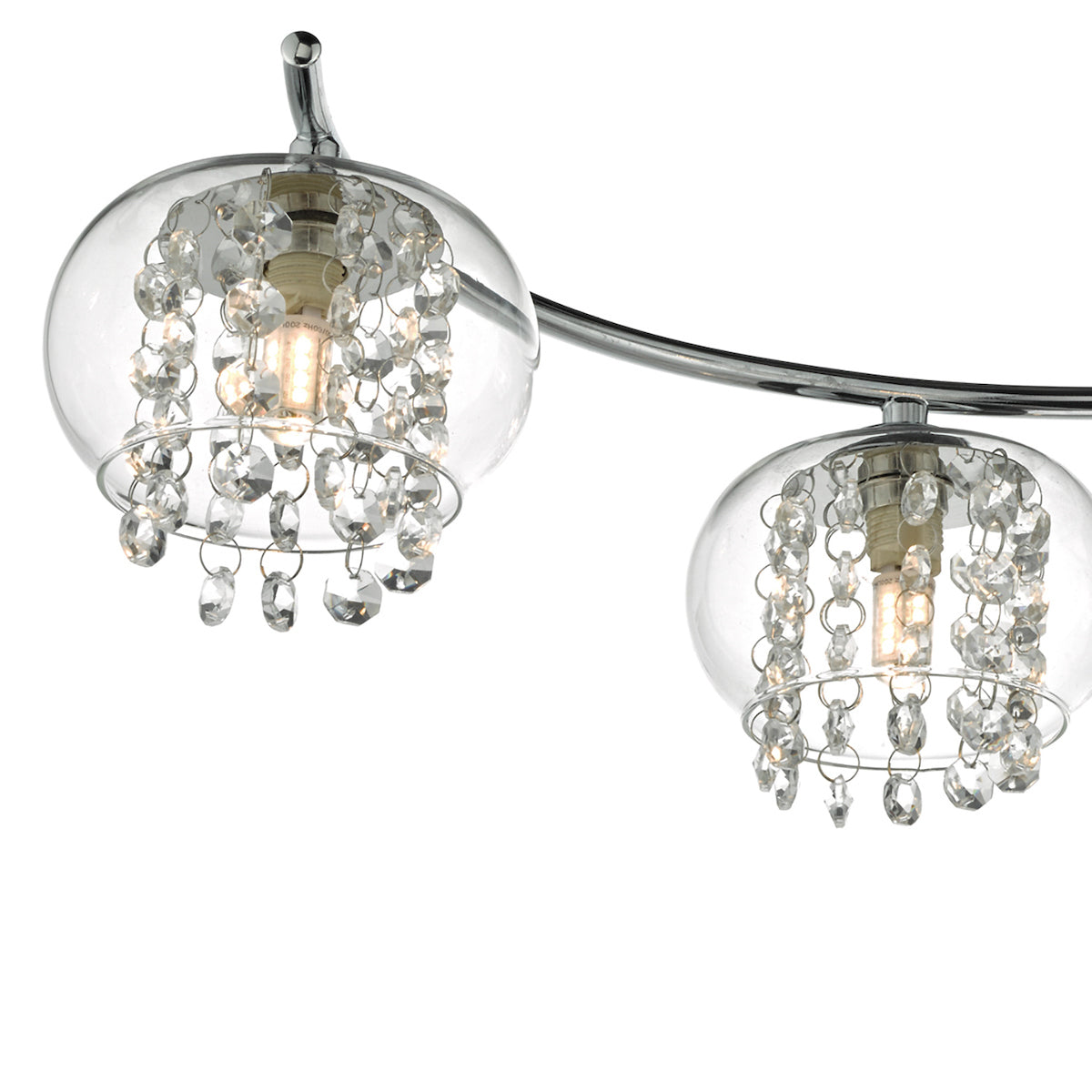 Elma 6 Light Semi Flush Polished Chrome & Crystal<br>Polished Chrome