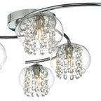 Elma 6 Light Semi Flush Polished Chrome & Crystal<br>Polished Chrome