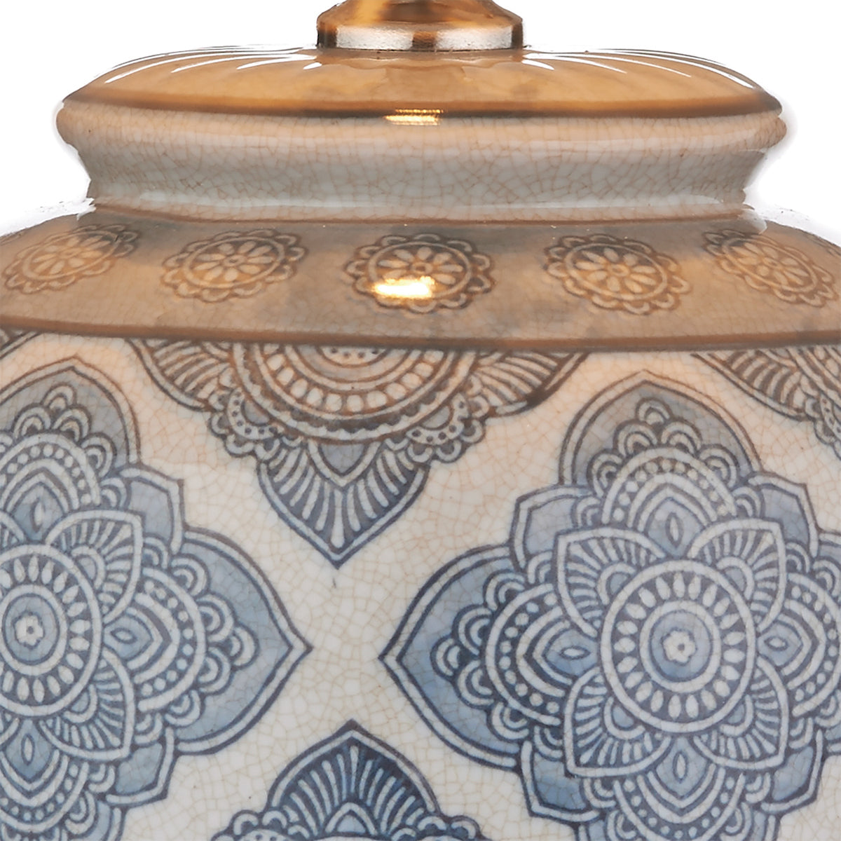 Ely Table Lamp Blue/White Base Only<br>Blue Ceramic